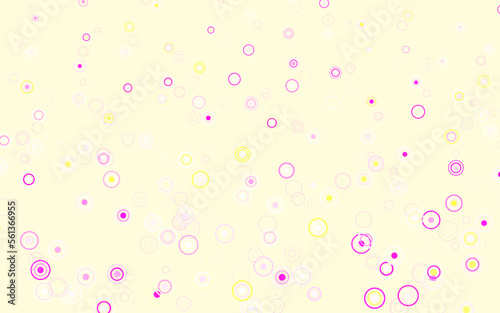 Light Pink, Yellow vector pattern with spheres.