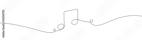 Beam note whole note vector illustration continuous line art drawing style Minimalism sign and symbol of music