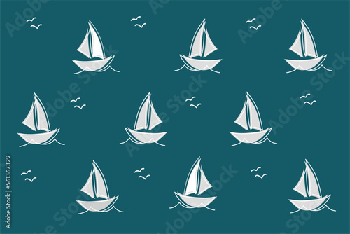yacht ship boat marine background texture vector illustration