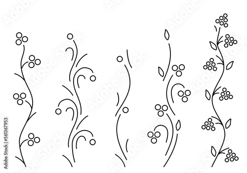 Berries collection isolated on white background. Minimalist style. Stylized berry bushes and plants for eco design, superfoods, package, gardening, wine labels, organic food, ets. Vector illustration.