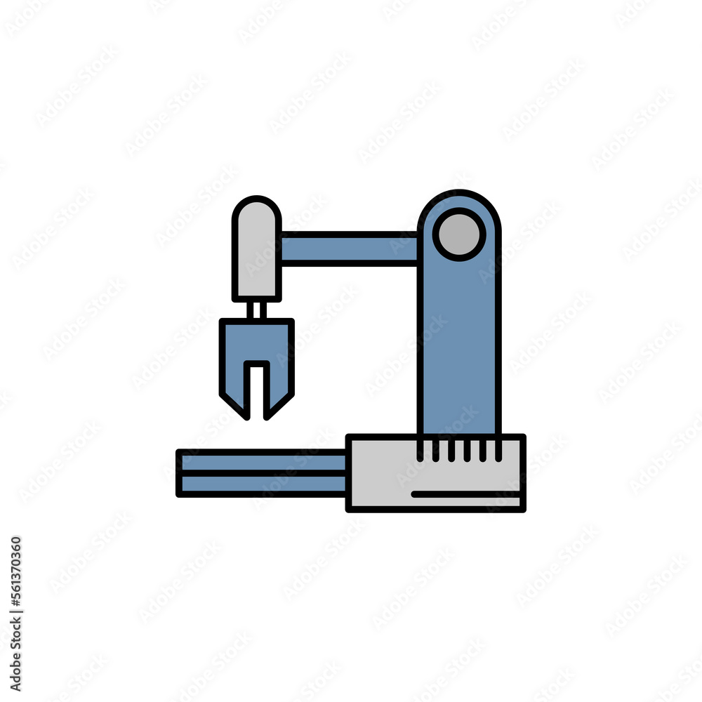 Robotics industrial robot outline icon. Signs and symbols can be used for web, logo, mobile app, UI, UX on white background Robotics industrial robot outline icon. Signs and symbols can be used for web, logo, mobile app, UI, UX on white background