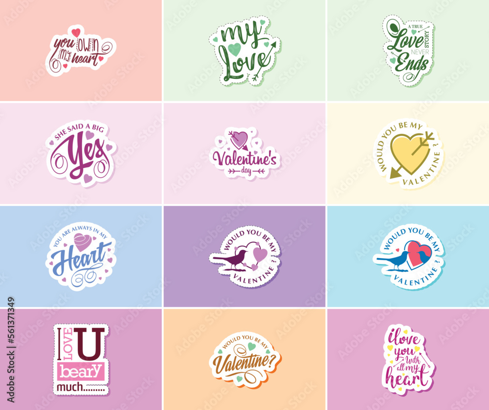 Valentine's Day: A Time for Love and Beautiful Graphic Design Stickers