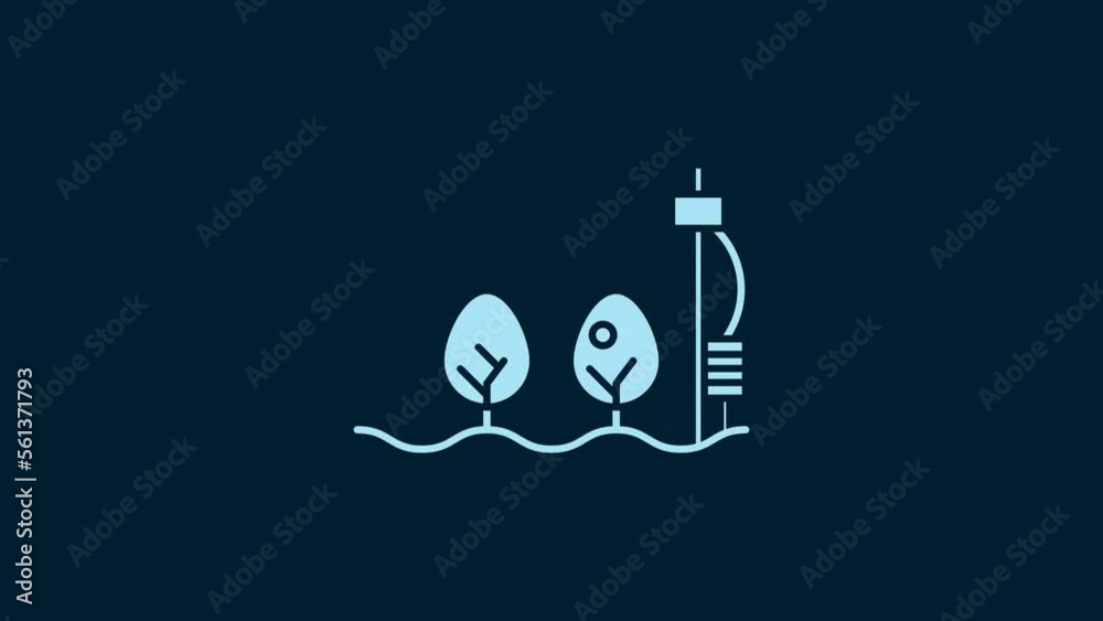 White Standalone sensor and plant icon isolated on blue background. 4K Video motion graphic animation White Standalone sensor and plant icon isolated on blue background. 4K Video motion graphic animation