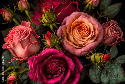 Wallpaper Mural bouquet of roses Torontodigital.ca