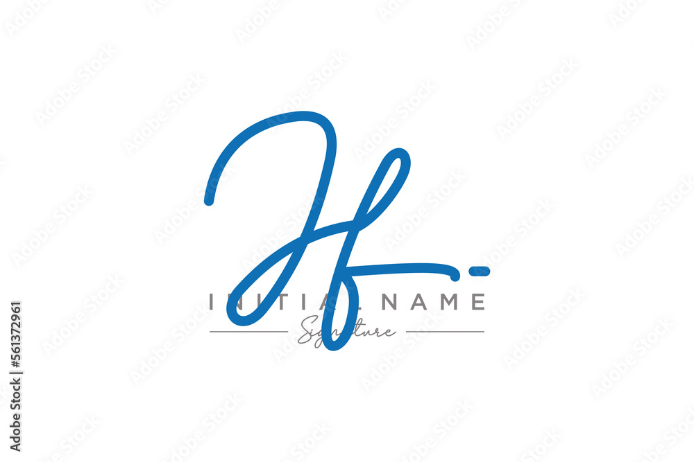 Fototapeta premium Initial JF signature logo template vector. Hand drawn Calligraphy lettering Vector illustration.
