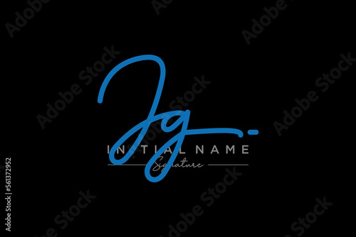 Initial JG signature logo template vector. Hand drawn Calligraphy lettering Vector illustration.