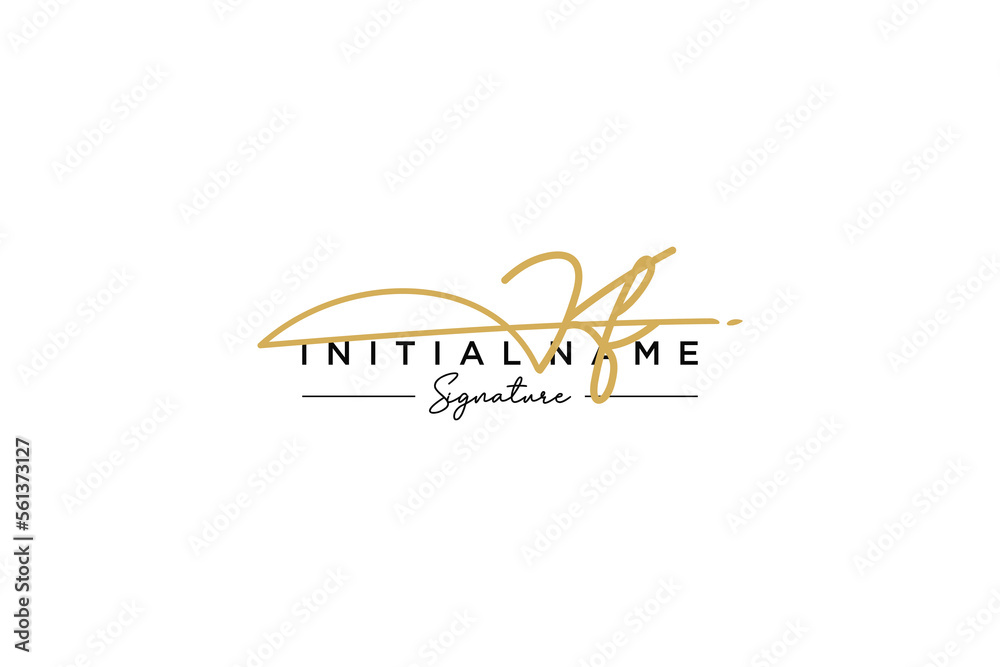 Initial KF signature logo template vector. Hand drawn Calligraphy lettering Vector illustration. Initial KF signature logo template vector. Hand drawn Calligraphy lettering Vector illustration.