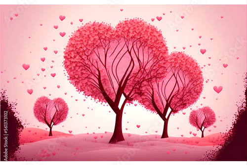 Wallpaper Mural tree with hearts Torontodigital.ca