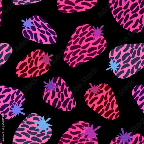 Cartoon summer fruit seamless strawberry pattern for wrapping paper and kids clothes print and fabrics