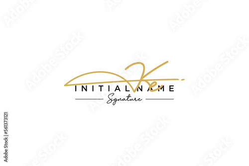 Initial KE signature logo template vector. Hand drawn Calligraphy lettering Vector illustration. © Catharsis
