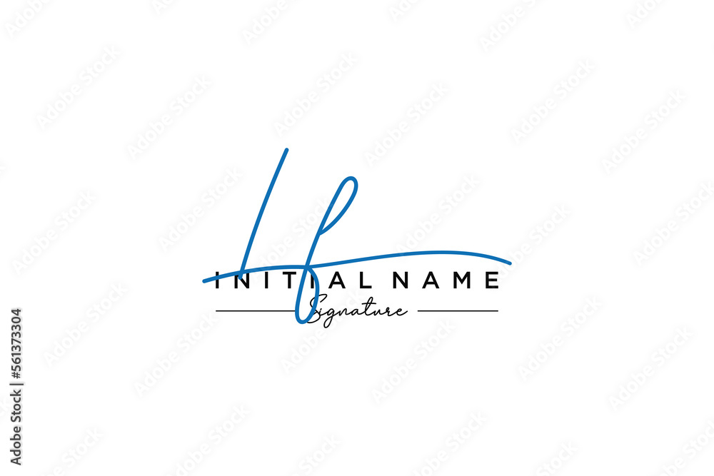 Initial LF signature logo template vector. Hand drawn Calligraphy lettering Vector illustration.