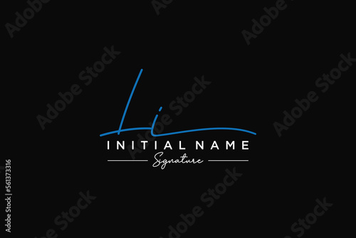 Initial LI signature logo template vector. Hand drawn Calligraphy lettering Vector illustration.