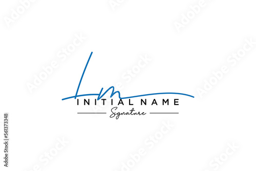 Initial LM signature logo template vector. Hand drawn Calligraphy lettering Vector illustration.