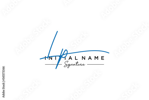 Initial LP signature logo template vector. Hand drawn Calligraphy lettering Vector illustration.