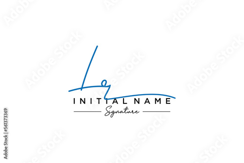 Initial LR signature logo template vector. Hand drawn Calligraphy lettering Vector illustration.