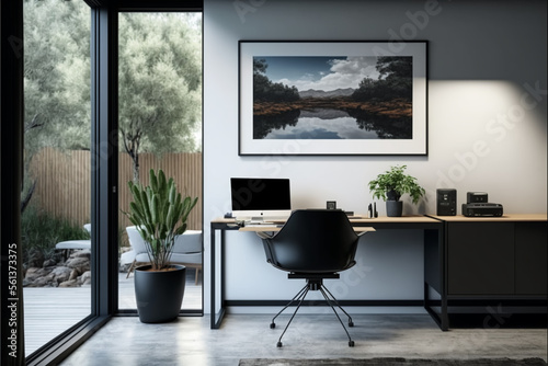 Modern home desk setup