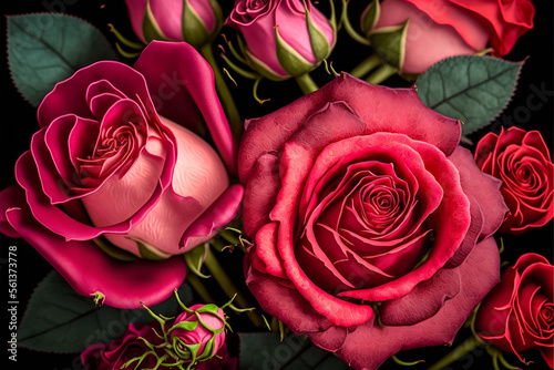 Wallpaper Mural bouquet of red roses Torontodigital.ca