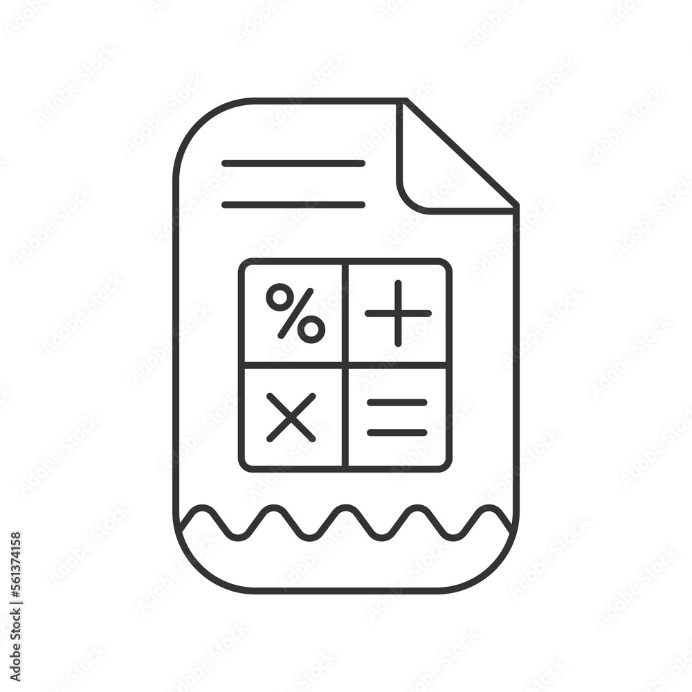 Tax calculator vector icon. Line sign for mobile concept and web design. Symbol, logo illustration. Vector graphics Tax calculator vector icon. Line sign for mobile concept and web design. Symbol, logo illustration. Vector graphics