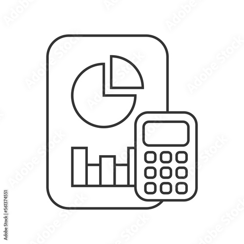 Accounting vector icon. Line sign for mobile concept and web design. Symbol, logo illustration. Vector graphics