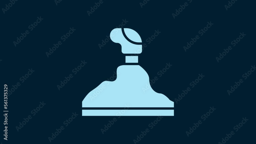 White Gear shifter icon isolated on blue background. Transmission icon. 4K Video motion graphic animation White Gear shifter icon isolated on blue background. Transmission icon. 4K Video motion graphic animation