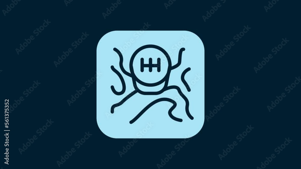 White Gear shifter icon isolated on blue background. Transmission icon. 4K Video motion graphic animation White Gear shifter icon isolated on blue background. Transmission icon. 4K Video motion graphic animation