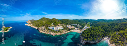 Beach of Port Sant Miquel, Ibiza island in Spain