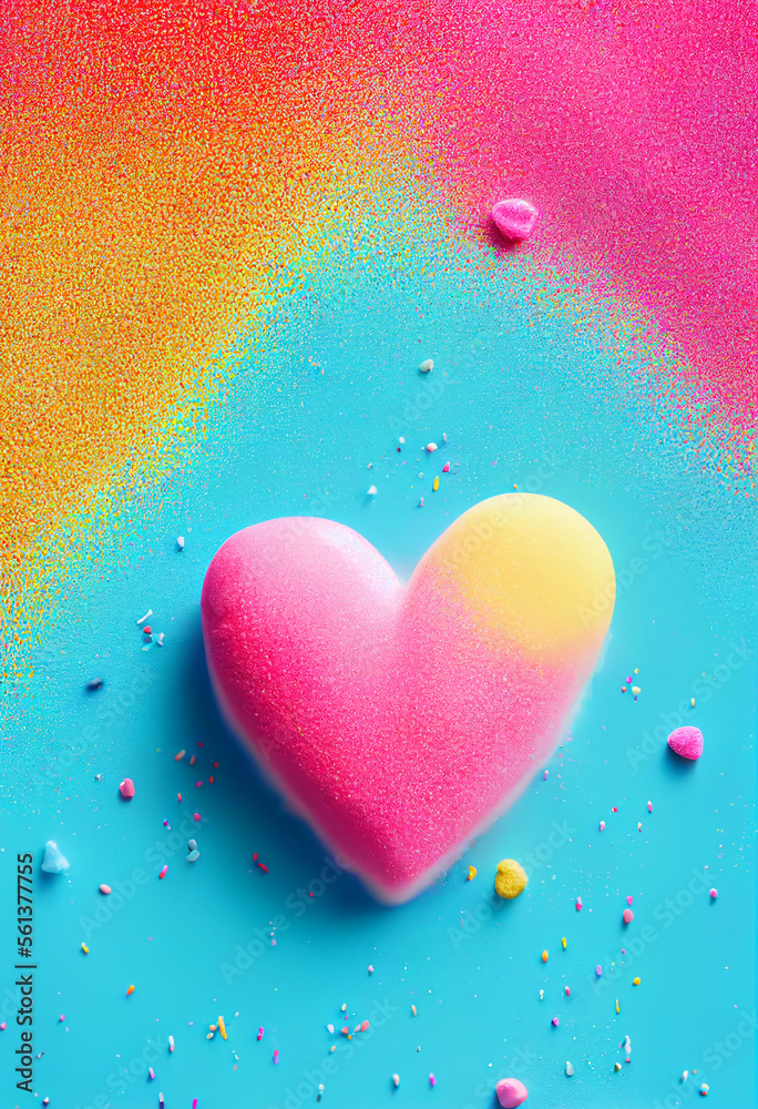 colorful Cotton candy marshmallow hearts
