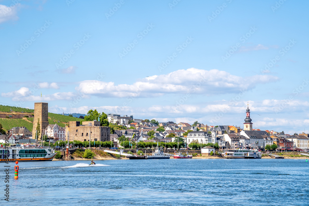 Blick auf Ruedesheim am Rhein, Hessen, Deutschland 