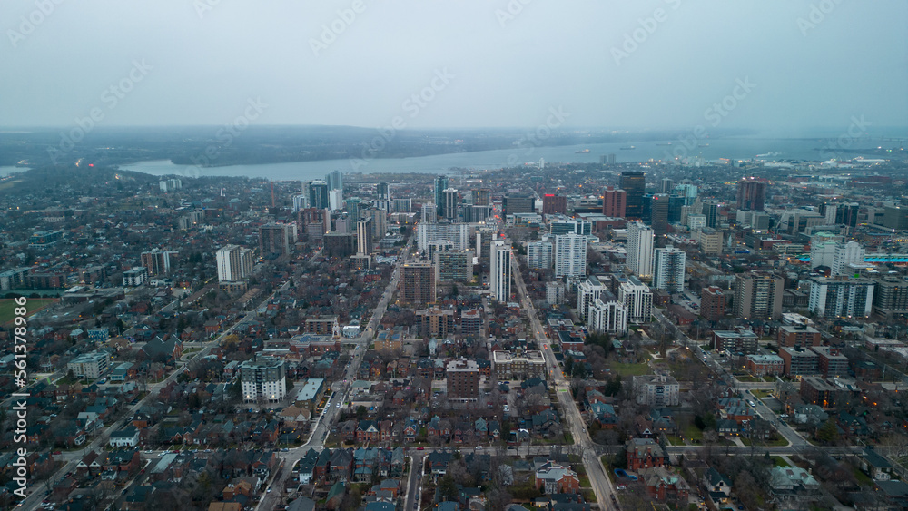 Aerial view of Downtown Hamilton Ontario