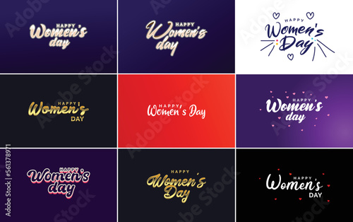 International Women s Day vector hand written typography background