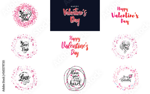 Happy Valentine's Day banner template with a romantic theme and a red color scheme © Muhammad