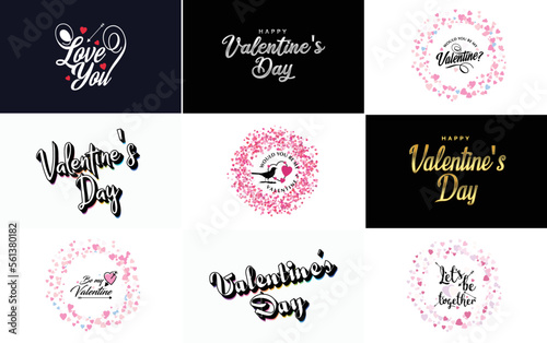 Happy Valentine's Day hand-drawn lettering vector illustration suitable for use in design of flyers. invitations. posters. brochures. and banners © Muhammad