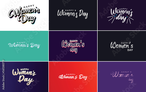 International Women's Day vector hand-written typography background © Muhammad
