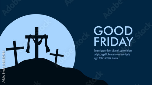 good friday banner template flat design