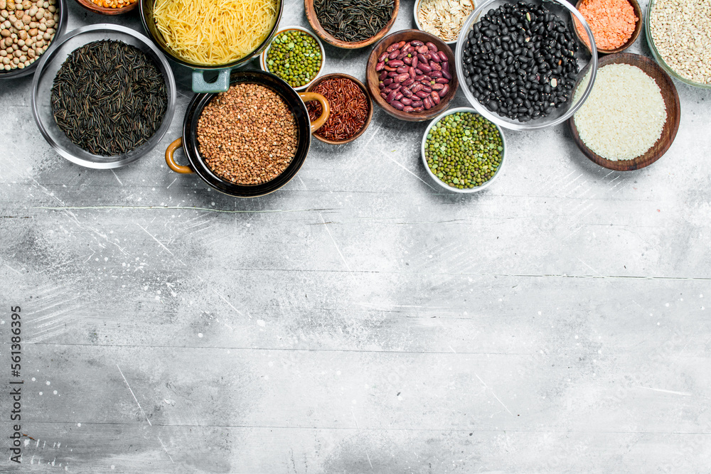 Organic food. Assortment of legumes in bowls . Organic food. Assortment of legumes in bowls .