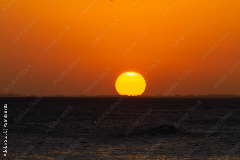 Orange Sunset over the Pacific Ocean Orange Sunset over the Pacific Ocean