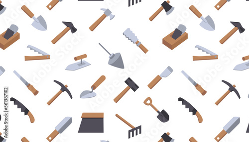Construction and repair tools seamless pattern.