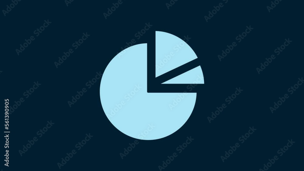 White Pie chart infographic icon isolated on blue background. Diagram chart sign. 4K Video motion graphic animation White Pie chart infographic icon isolated on blue background. Diagram chart sign. 4K Video motion graphic animation