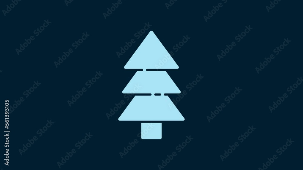 White Tree icon isolated on blue background. Forest symbol. 4K Video motion graphic animation White Tree icon isolated on blue background. Forest symbol. 4K Video motion graphic animation