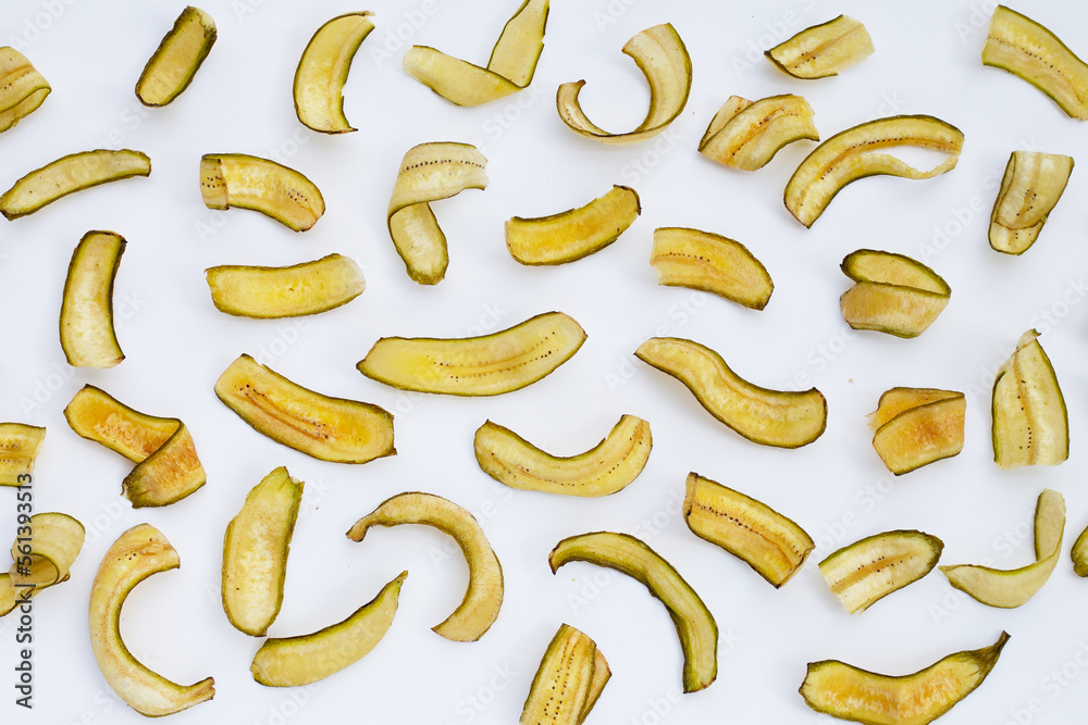 Green banana chips with peel