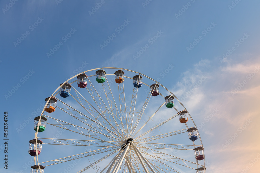 Bournemouth's Big Wheel on a sky blue background in Bournemouth Dorset England 