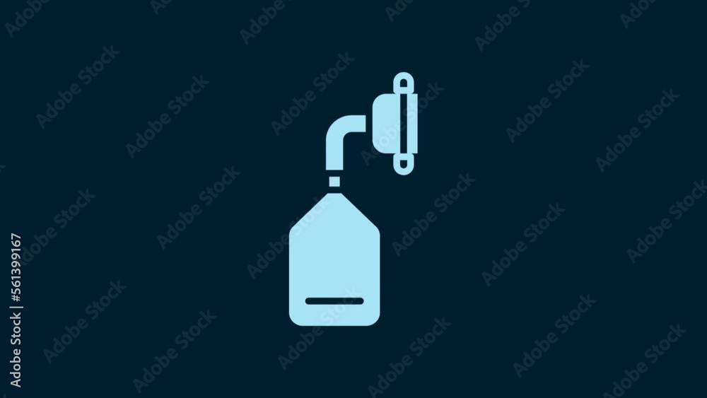 White Medical oxygen mask icon isolated on blue background. 4K Video motion graphic animation White Medical oxygen mask icon isolated on blue background. 4K Video motion graphic animation
