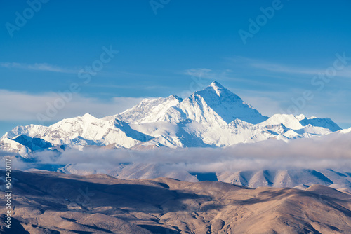 Mount Zhumulangma landscape in Shigatse city Tibet Autonomous Region, China. photo