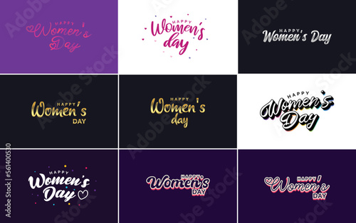 Set of Happy International Woman's Day signs and emblems vector design elements. signs. labels. and badges collection © Muhammad