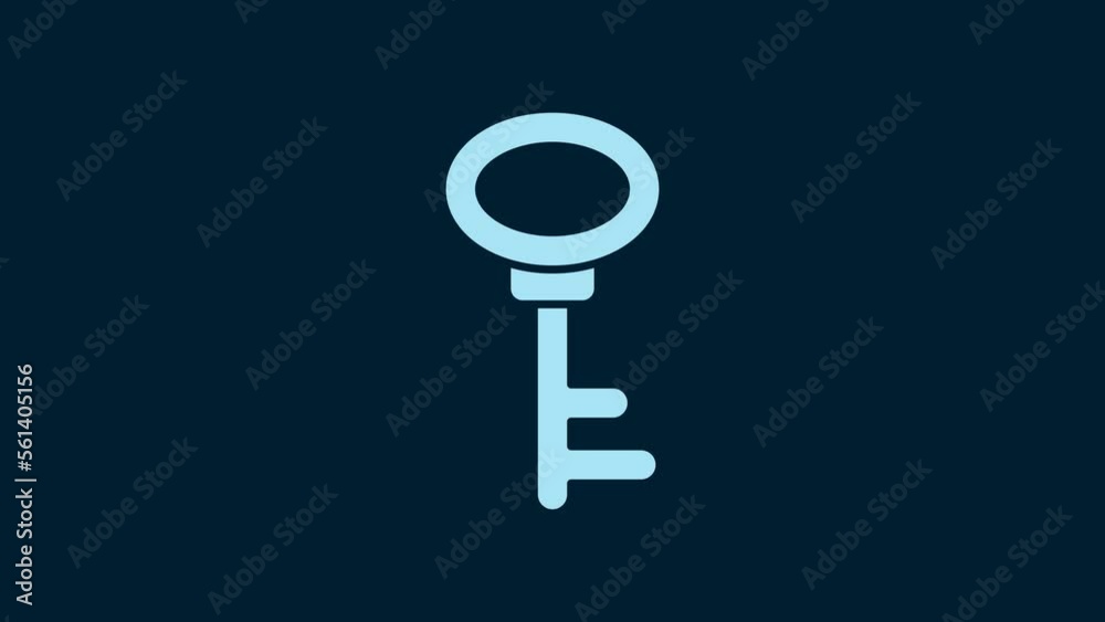 White House key icon isolated on blue background. 4K Video motion graphic animation White House key icon isolated on blue background. 4K Video motion graphic animation