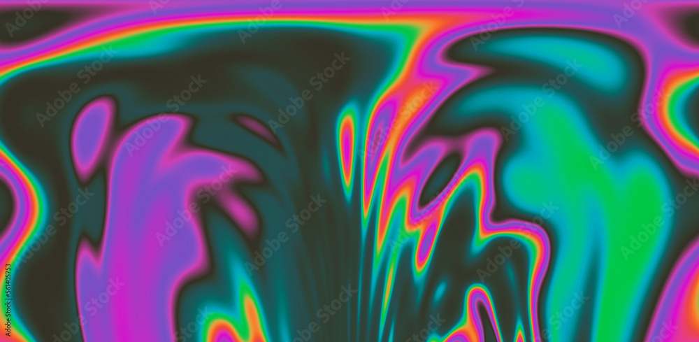 Naklejka premium Abstract trippy background with marbled ebru texture and multicolored streaks.