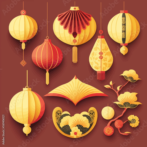 chinese new year ornaments set