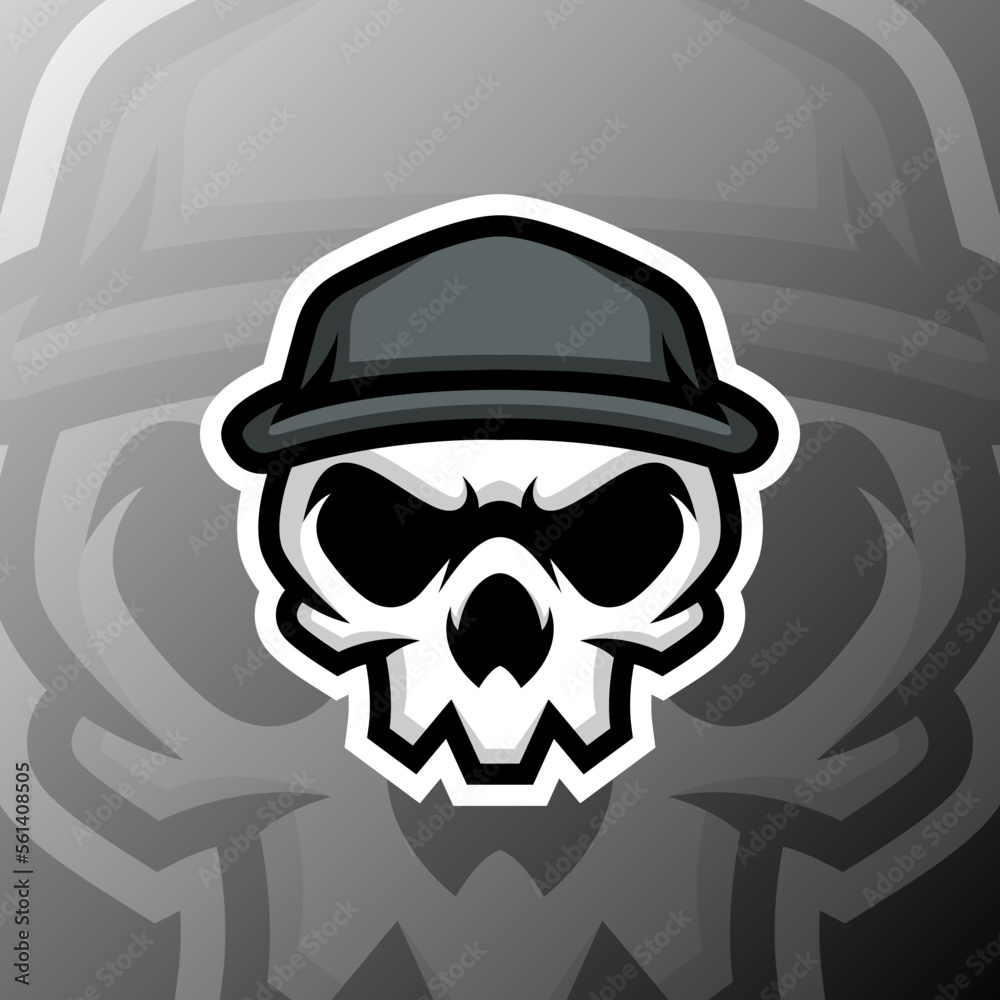 vector graphics illustration of a skull baseball in esport logo style. perfect for game team or product logo
