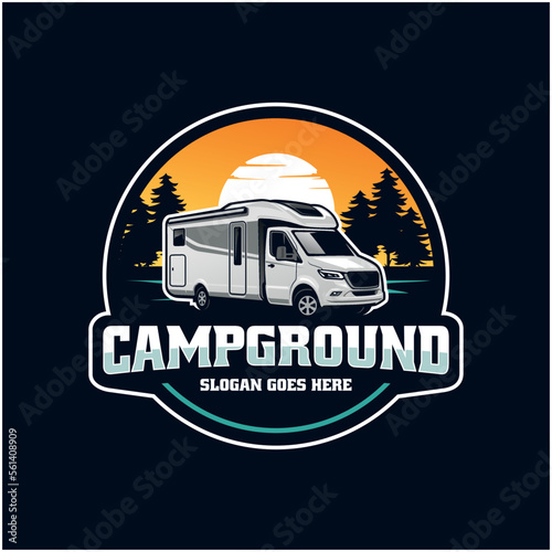 RV motor home illustration logo vector