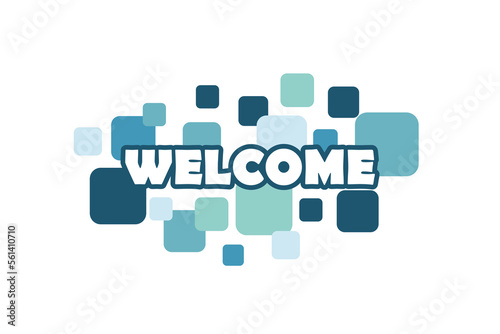 WELCOME letters banner on white background. Vector illustration.